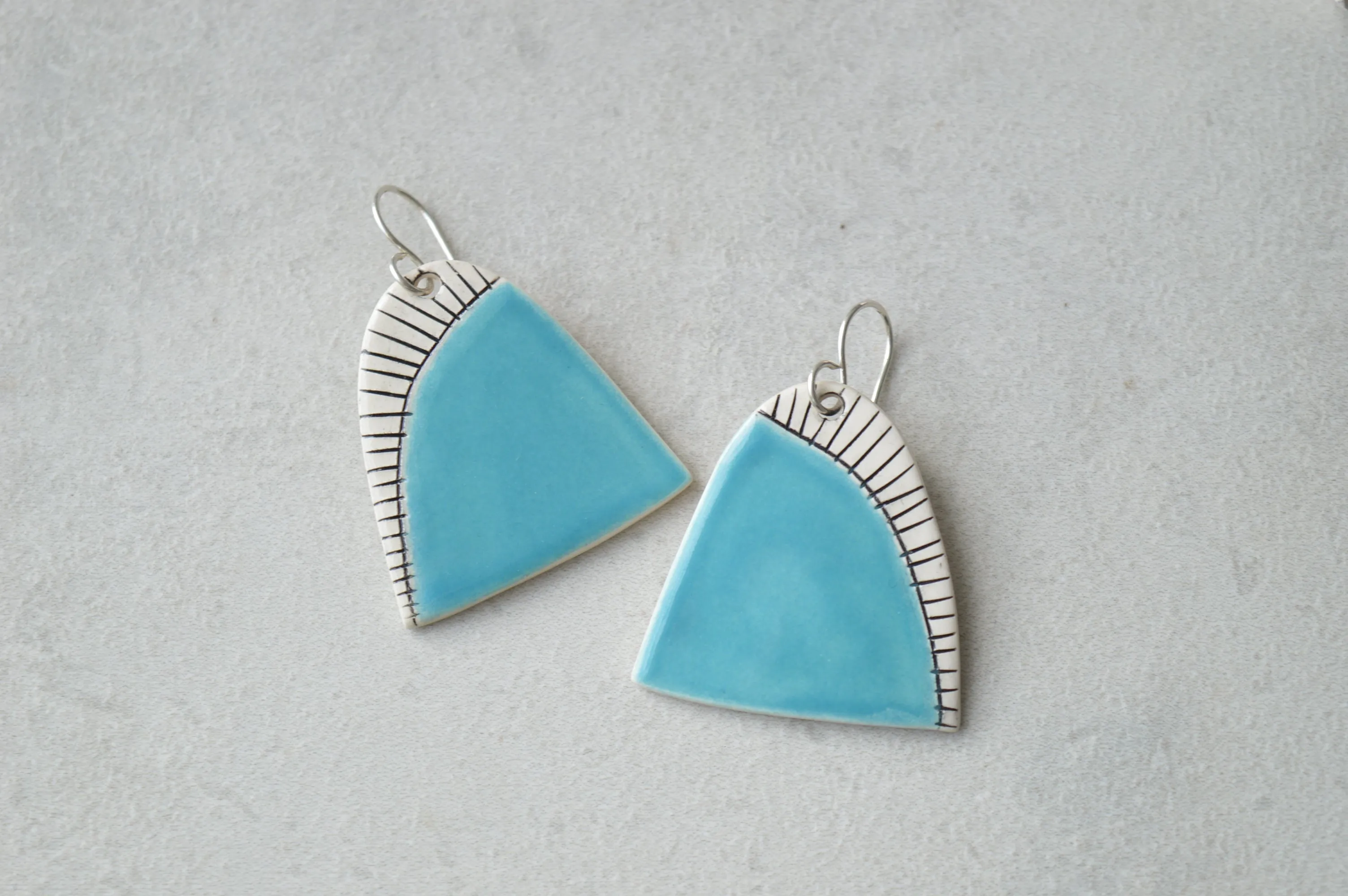 Sky blue statement earrings