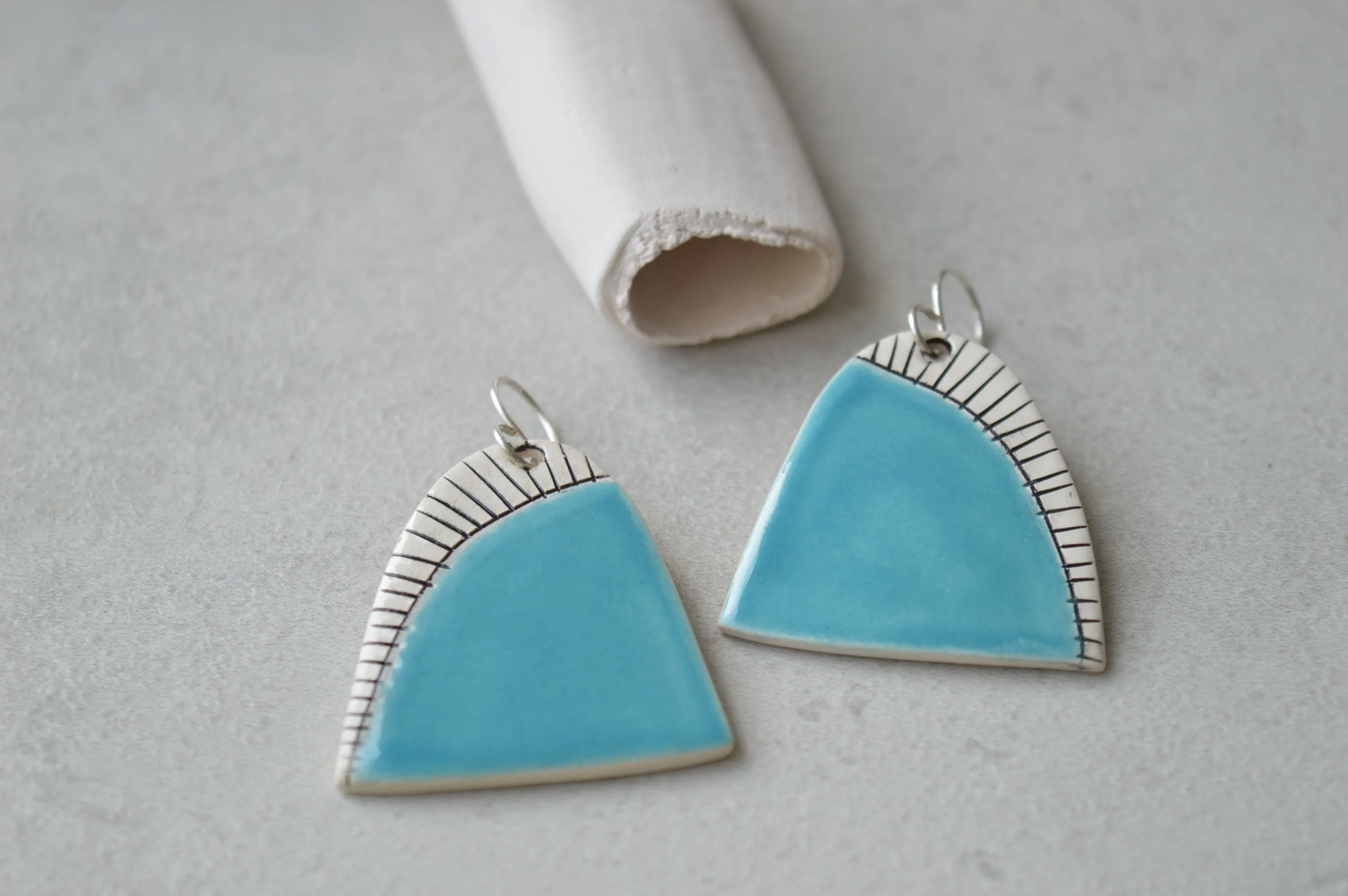 Sky blue statement earrings