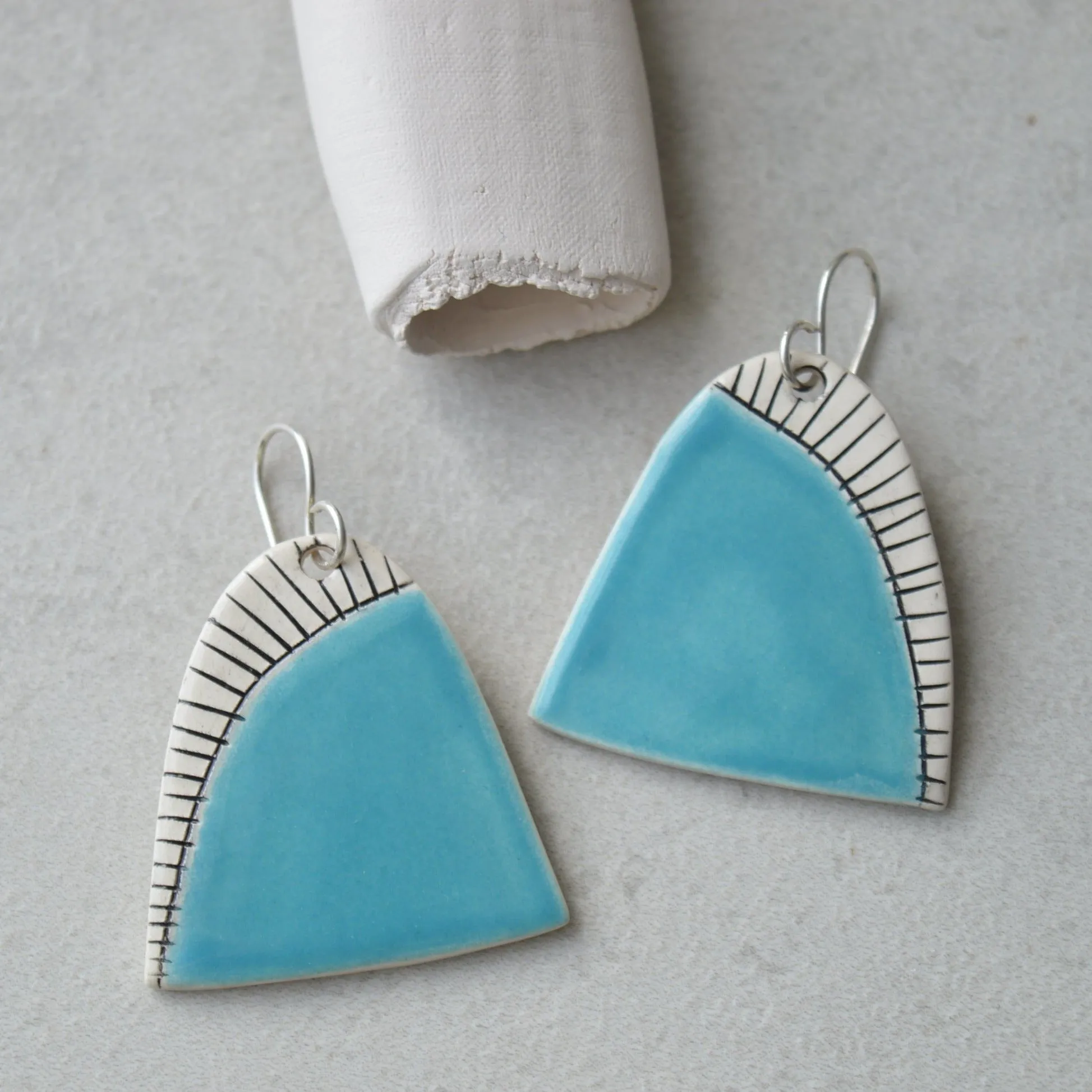 Sky blue statement earrings