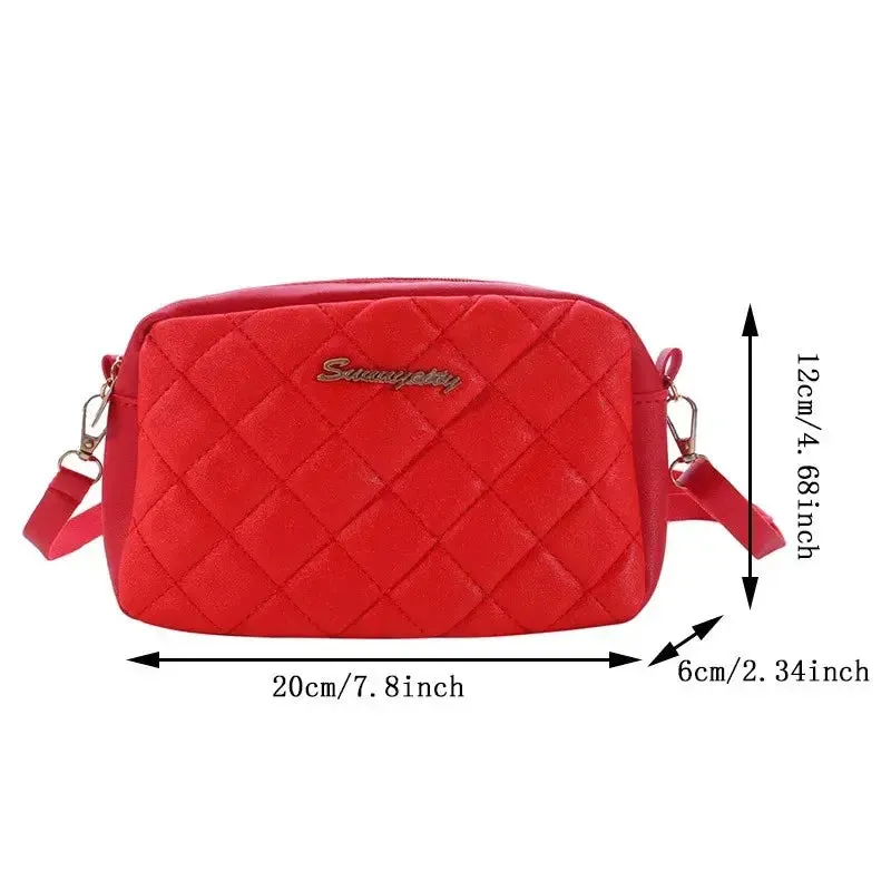 Small Messenger Bag For Women Trend Lingge Embroidery Camera Female Shoulder Bags Fashion Chain Ladies Crossbody Purse 2024