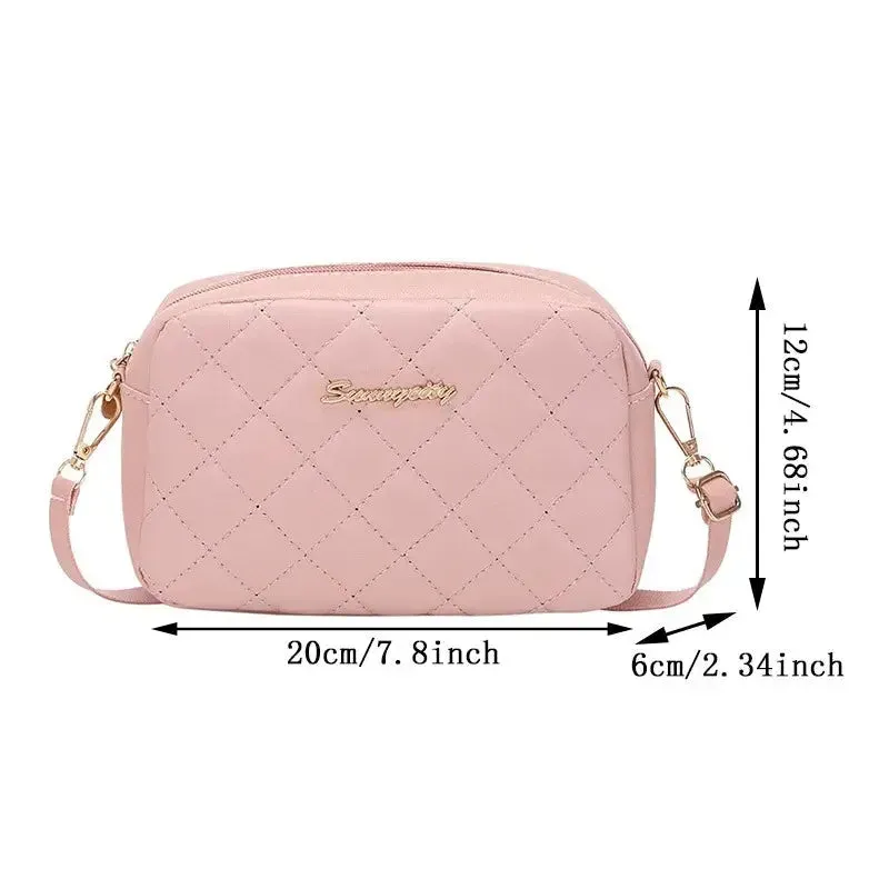 Small Messenger Bag For Women Trend Lingge Embroidery Camera Female Shoulder Bags Fashion Chain Ladies Crossbody Purse 2024