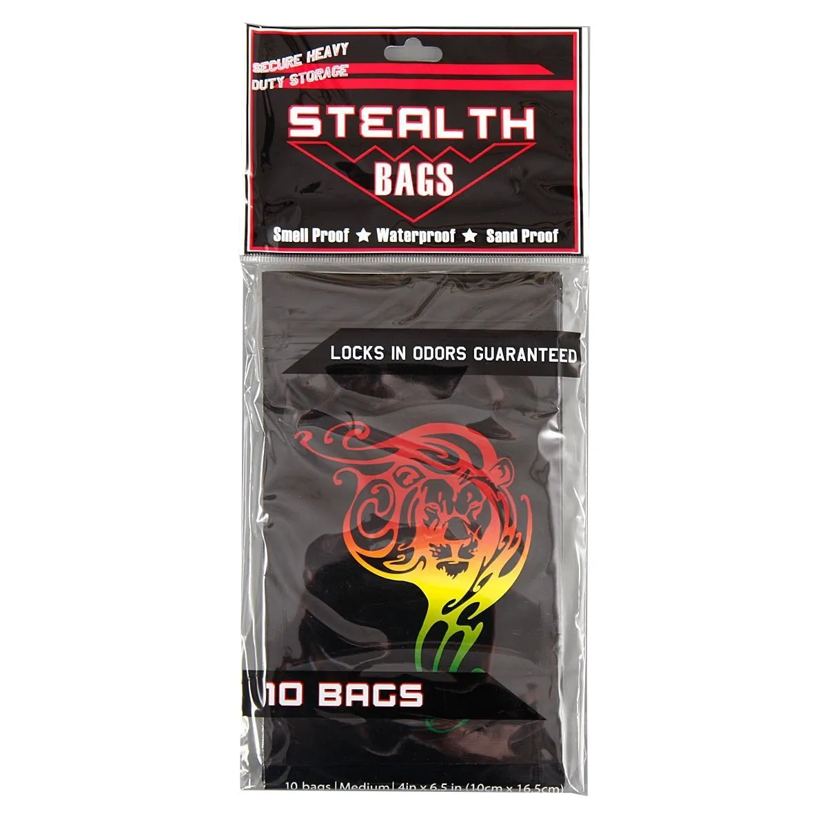 Smell Proof Stealth Bag Rasta Lion | 1/4 oz, 10-Pack