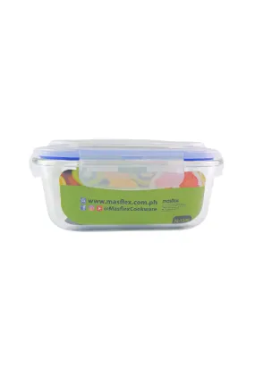 Square Borosilicate Glass Food Container with PP Lid - 1200ml