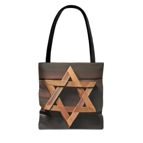 Star of David Tote Bag - Wooden Design Magen David