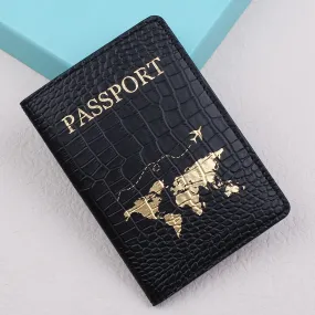 Stylish Crocodile Print Passport Holder for Fashionable Travelers