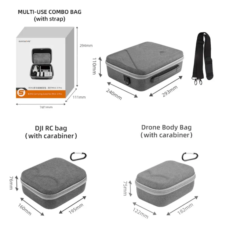 Sunnylife Drone Protective Storage Bag for DJI Mini 3 Pro,Style: Body Bag