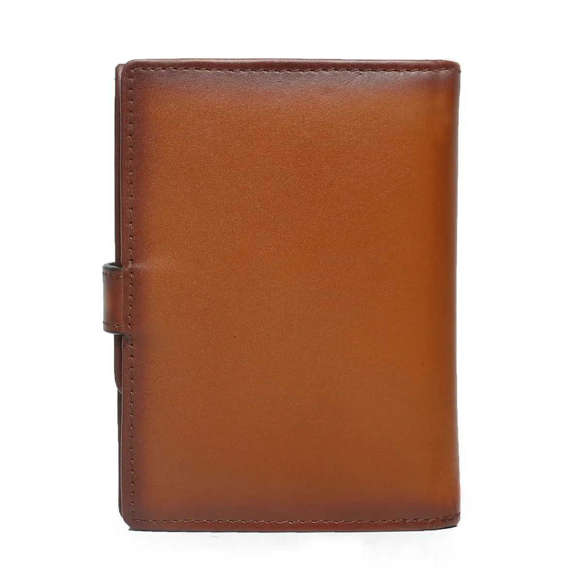 Tan Leather Passport Holder with Foldable Boarding Pass Pocket By Brune & Bareskin