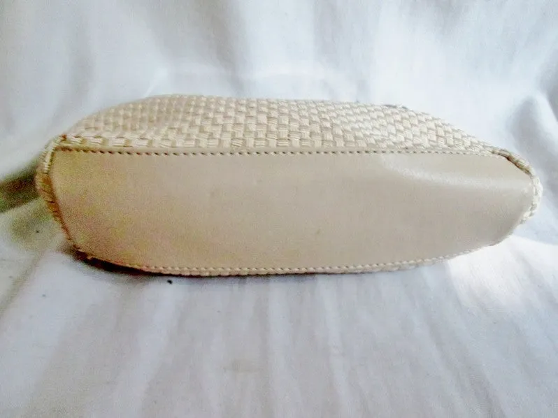 THE SAK Knit Woven Vegan Clutch Purse Evening Bag ECRU WHITE CREME