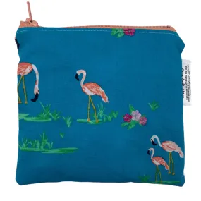 Toddler Sized Reusable Zippered Bag Flamingos Combo Print