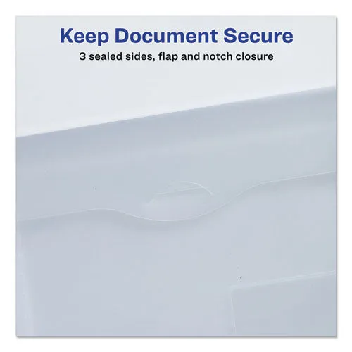 Translucent Document Wallets, Letter Size, Translucent Clear, 12/box