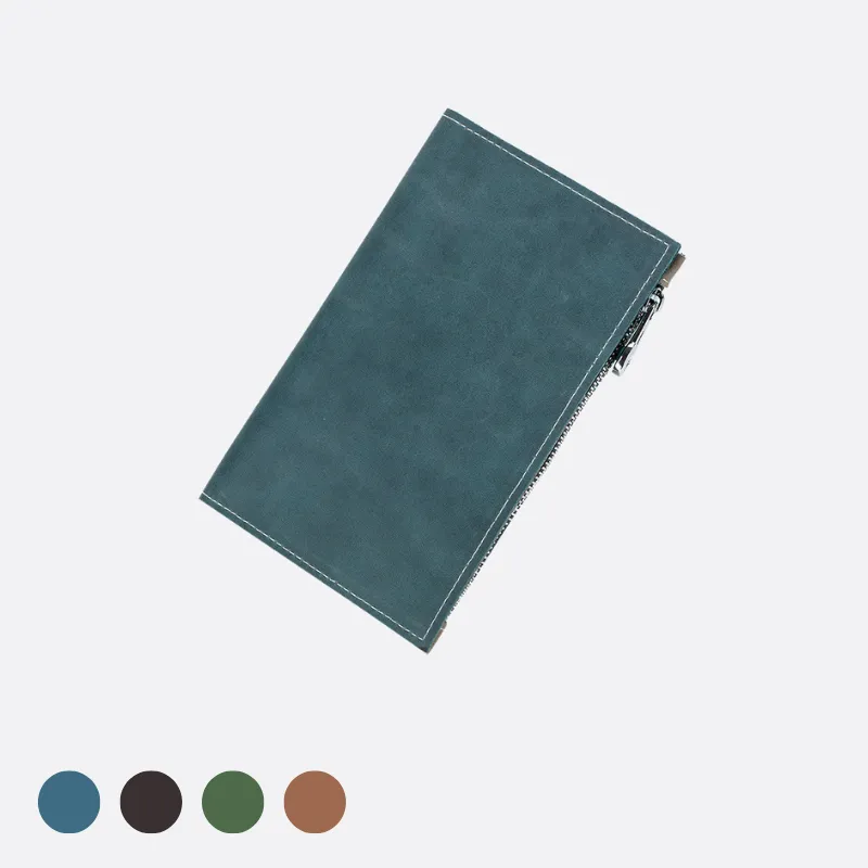 Unisex leather passport holder travel pouch with snap button