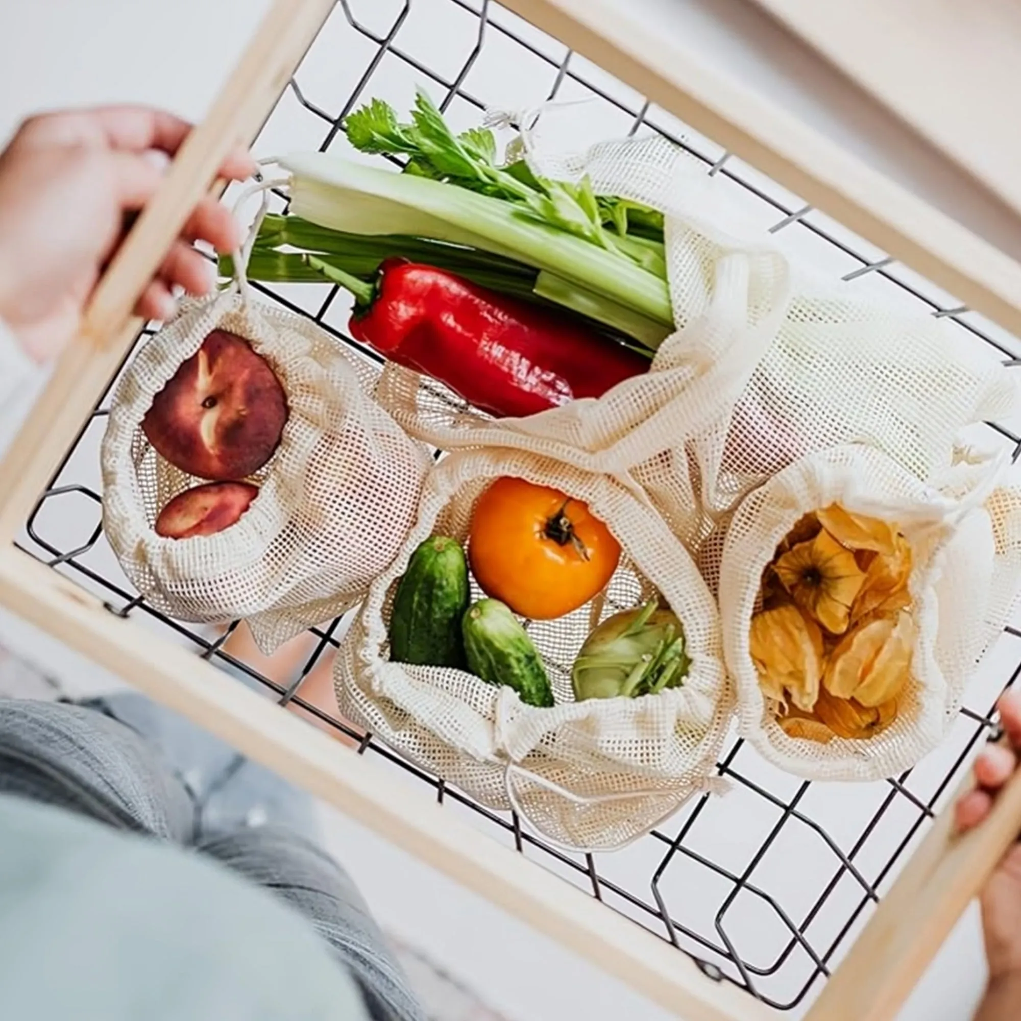 Vegetable Bag, Multi-Purpose Cotton Mesh Bag