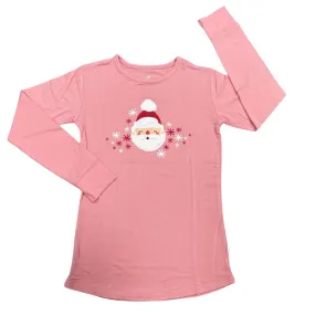 Vintage Santa Pink Long Sleeve Tee