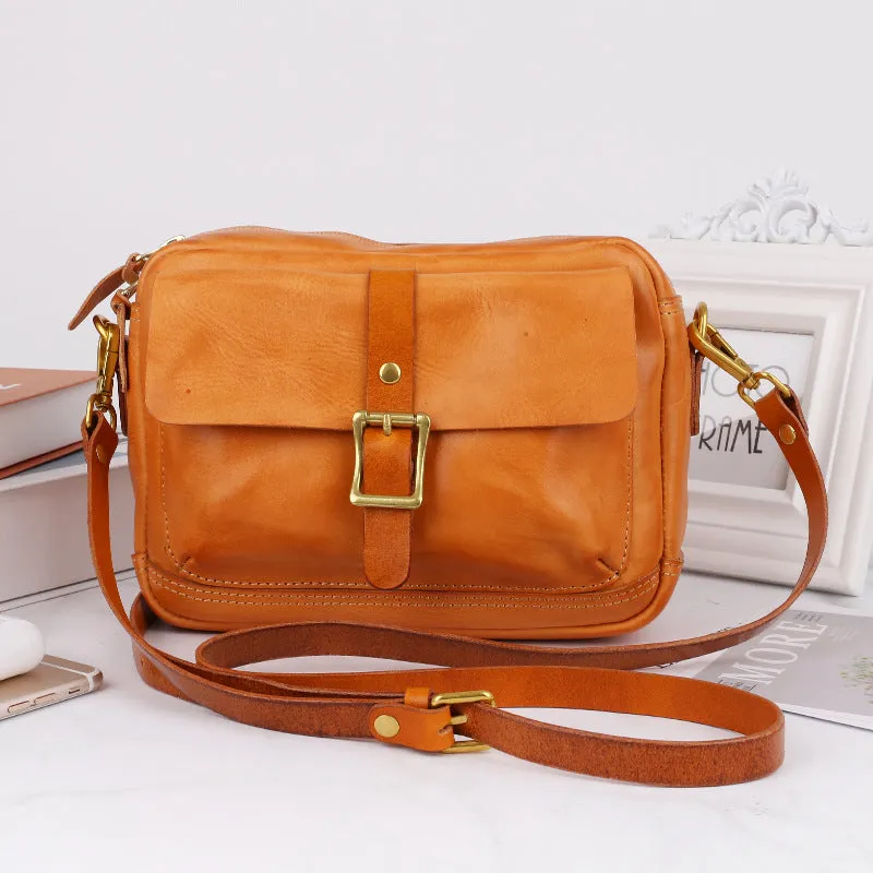 Vintage Vegetable Tanned Leather Messenger Bags for Women 008