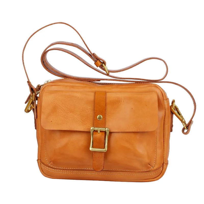 Vintage Vegetable Tanned Leather Messenger Bags for Women 008