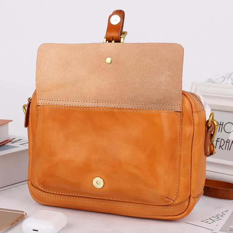 Vintage Vegetable Tanned Leather Messenger Bags for Women 008