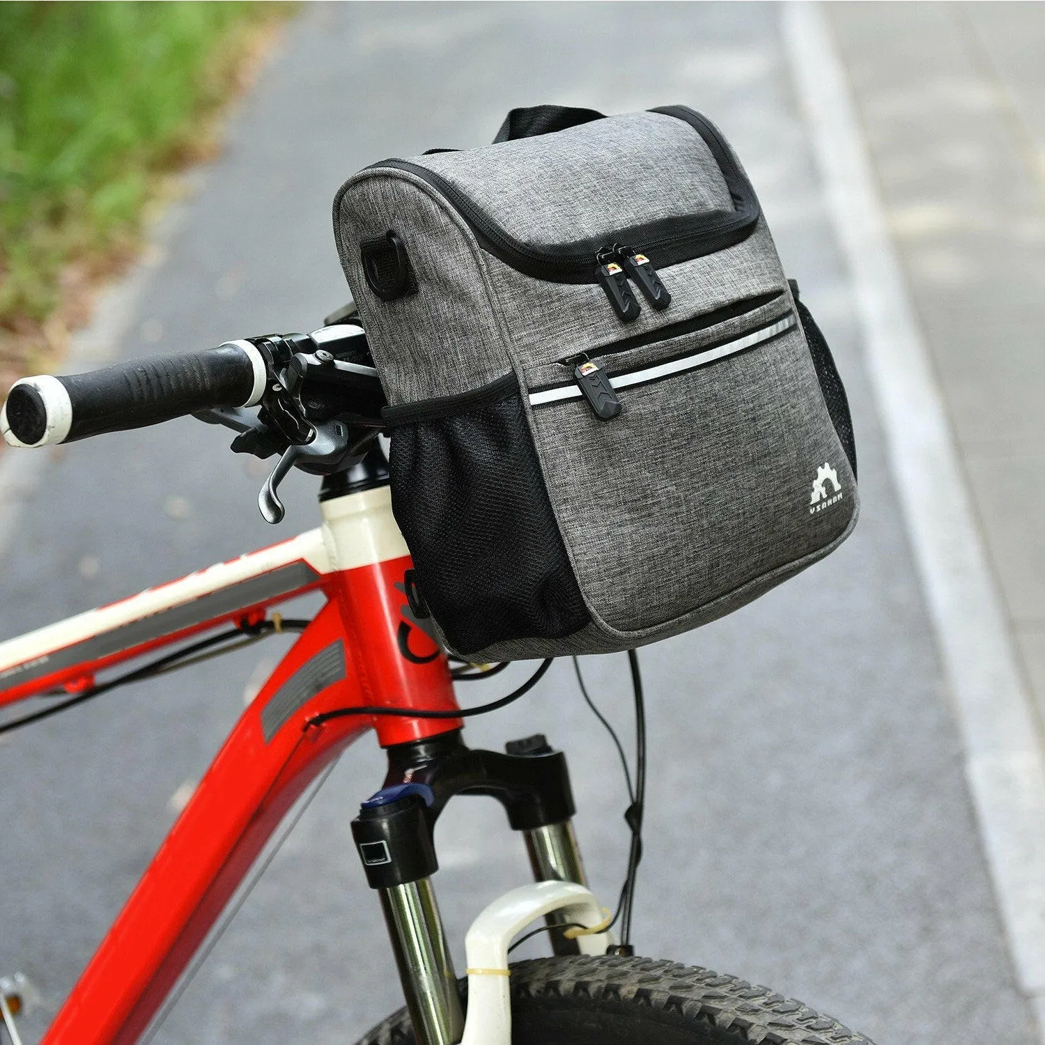 Waterproof Bike Handlebar Insulated Cooler Bag Front Bag Mountain Road Bicycle Cycling Handlebar Basket Bag Pannier Shoulder Bag