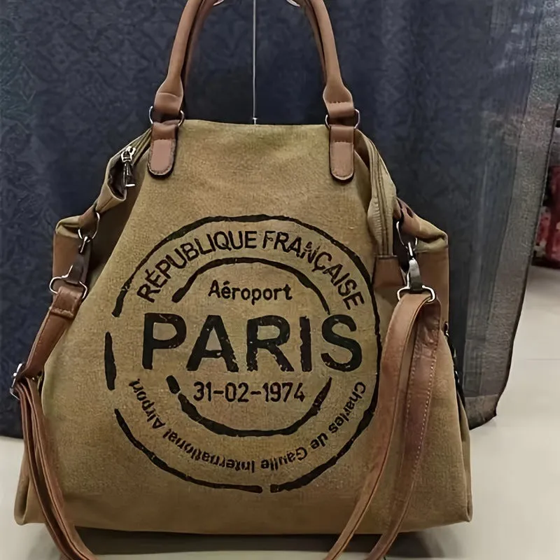 XIANGTUIBAO Free Shipping Paris Republique Bag Canvas Tote Messenger Bag Handbag Large