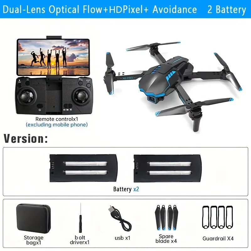 XKRC X6 Foldable Drone with Camera, Obstacle Avoidance, Gravity Mode, and More - Includes Carrying Bag