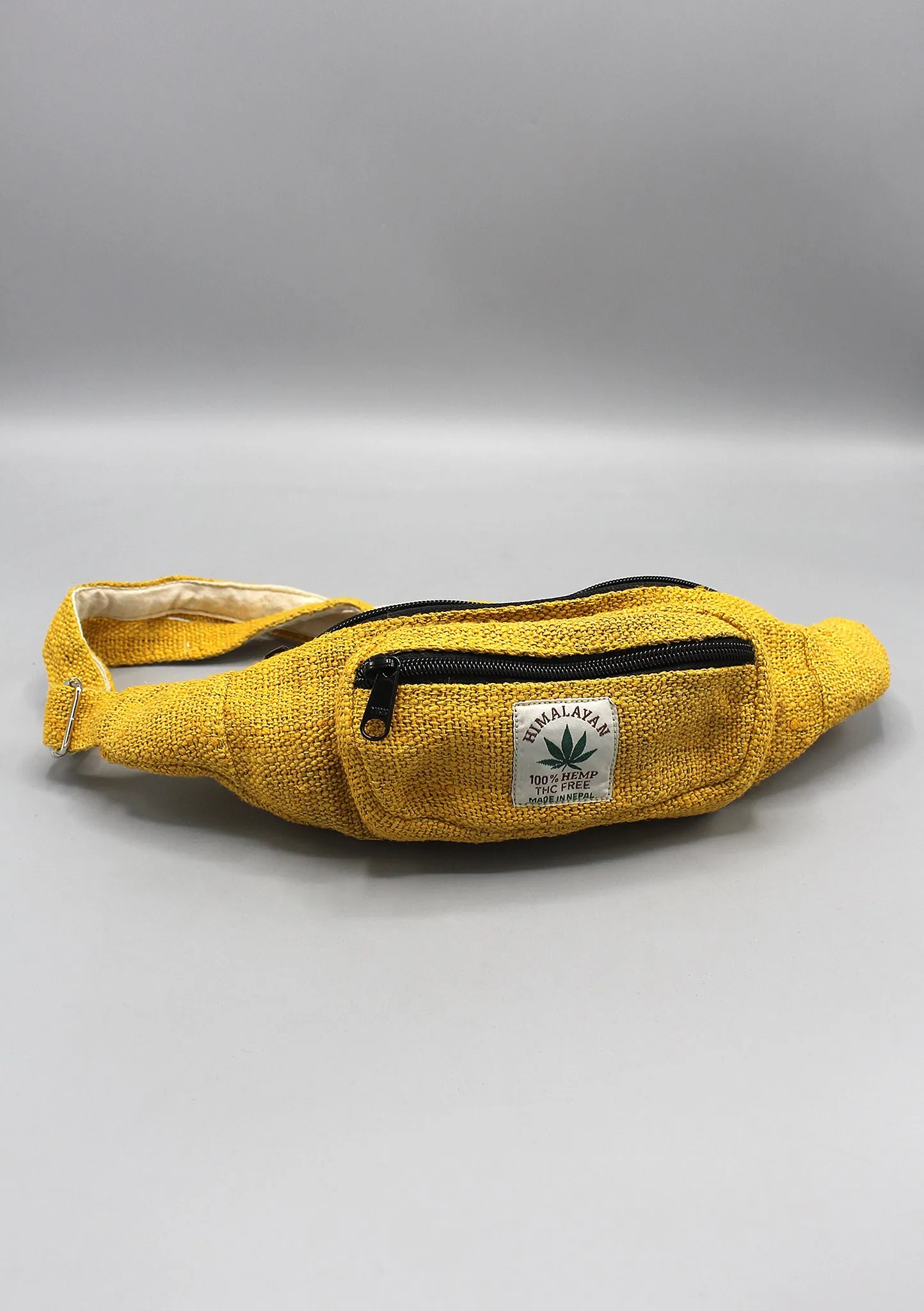 Yellow Hemp Fanny Pack, Hemp Waist Utility Belt, Hemp money bag