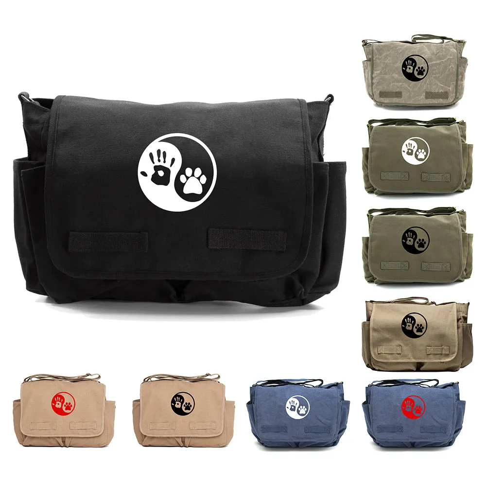 Yin Yang Puppy Dog Paws Print Diaper Bag Travel Messenger