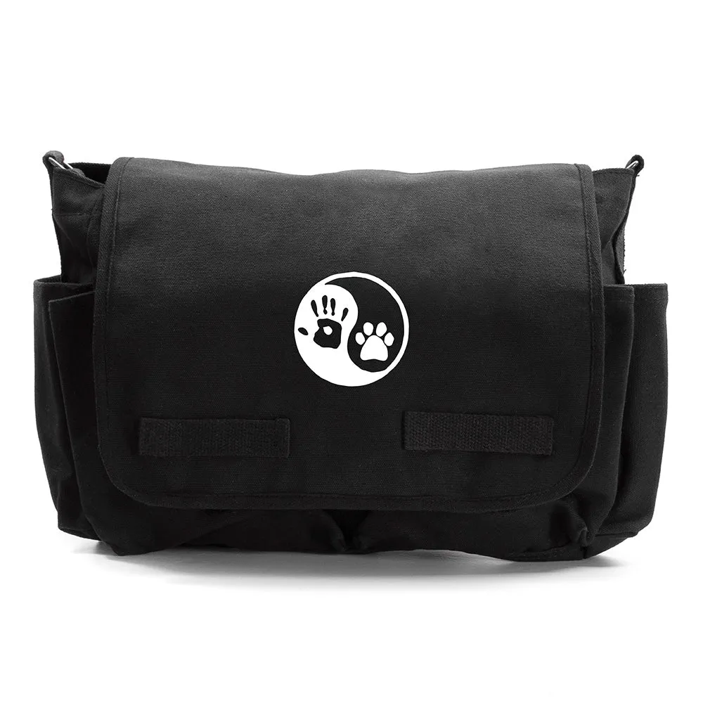 Yin Yang Puppy Dog Paws Print Diaper Bag Travel Messenger